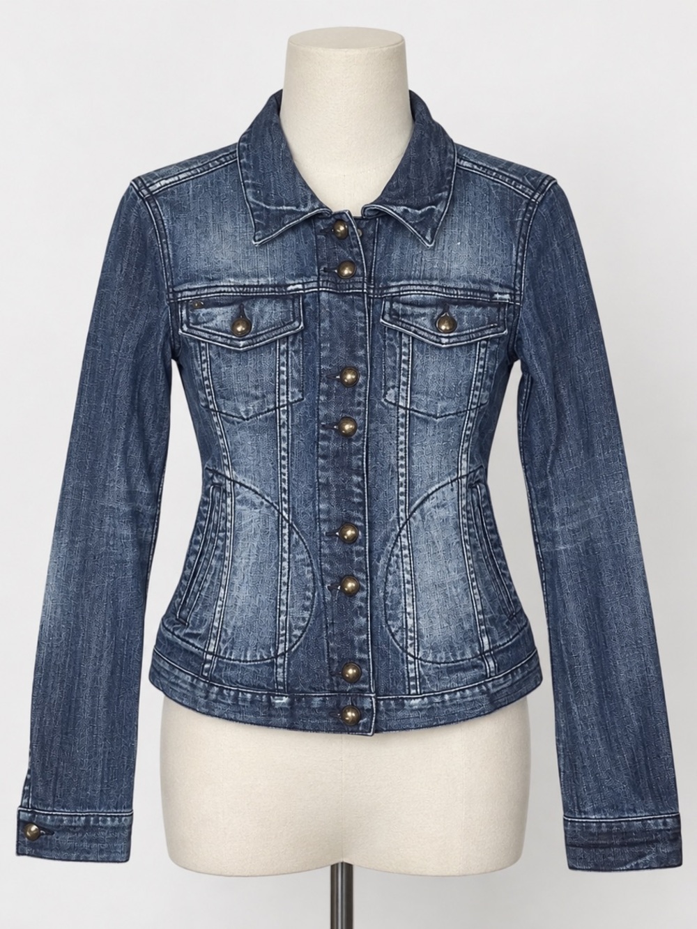 Miss Sixty Distressed Blue Denim Jacket